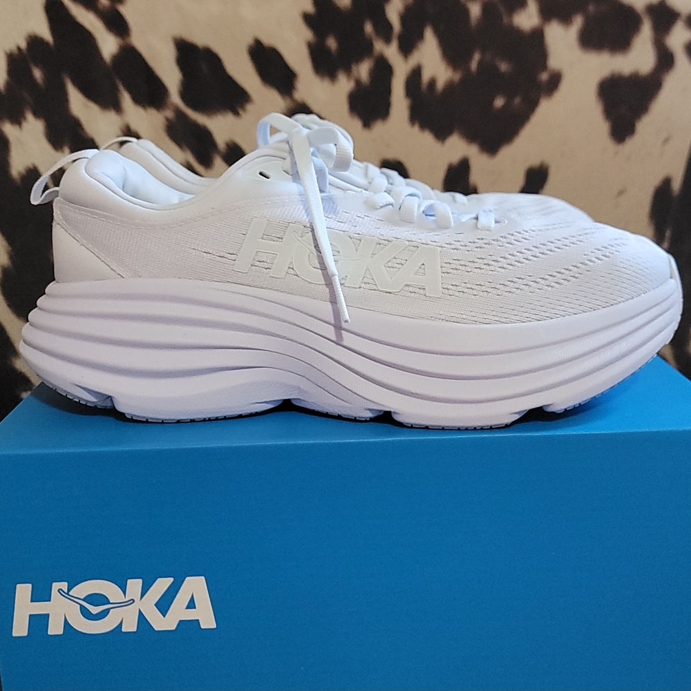 Hoka White Athletic Sneakers